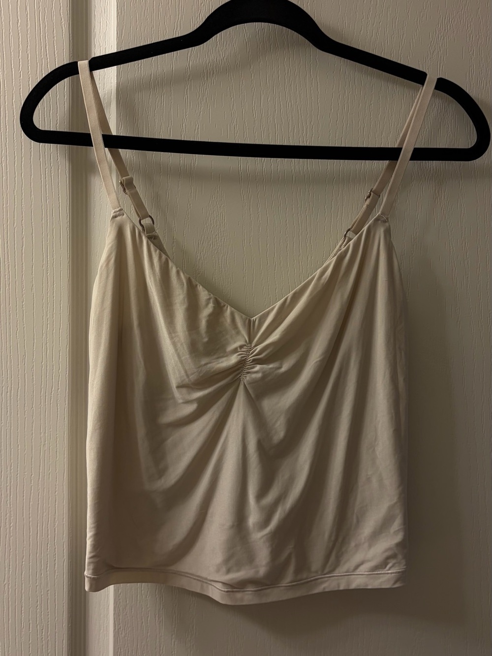 Aerie Smoothez Ruched Cami Tank Top - Cake Batter / Cream / Off White, XL